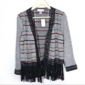 NWT Christopher & Banks Fringe Open Cardigan sz S